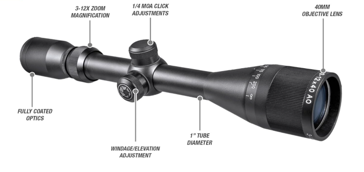Barska 3-12x40 AO Air Gun Riflescope