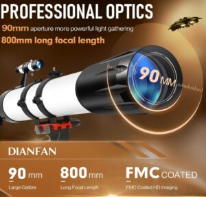 90 mm Refractor Telescope for Adults (800 mm)