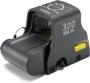 EOTECH XPS2-300 - Holographic Weapon Sight in black with 68MOA ring & (2) 1 MOA dot reticle 300 Blackout - Custom 300 BLK laser etching on hood Ballistic Drop Reticle - Allows users to zero subsonic or supersonic .300 Blackout rounds in the same reticle pattern Compact Design - Leaves more rail space for rear iron sights or magnifier EOTECH HWS Prestige Warranty - Comes with 10 year limited warranty