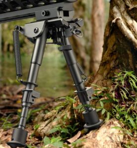 CVLIFE 6-9 Inches Picatinny Bipod Adjustable Spring Return with Picatinny Adapter