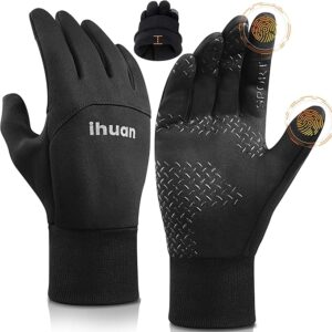 ihuan Winter Gloves for Men Women Waterproof Running Cycling for Cold Weather