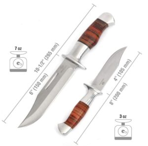 MOSSY OAK 2-piece Bowie Knife, Fixed Blade Hunting Knife