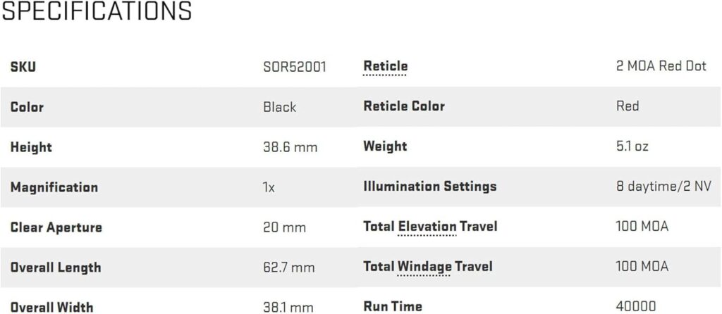 SIG SAUER Romeo5 1×20 mm 2 MOA Red Dot Sight