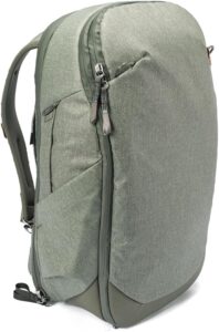 Peak Design Travel Backpack 30L, Sage, Expandable 27-33L Design, Rear