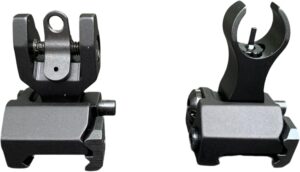 HK Style Folding Back Up Iron Sight Set – Aircraft Aluminum, Stainless Steel Hardware, Hardcoat Anodized Finish