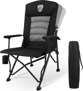 TOBTOS Oversized Camping Chairs for Adults with Adjustable High Backrest