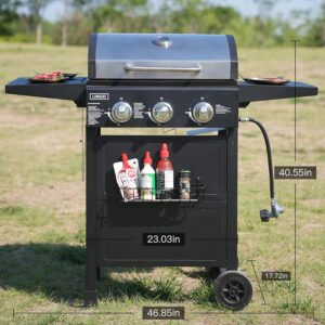 LINGXI gas grills propane 3-Burner Propane Grill