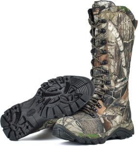 Men's Waterproof Hunting Boots 16" Side-Zip Snakeproof Boots with Steel Shank