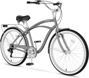 MOONCOOL Beach Cruiser Bike for Women and Men, 24/26 Inch 7-Speed Adult Bicycle