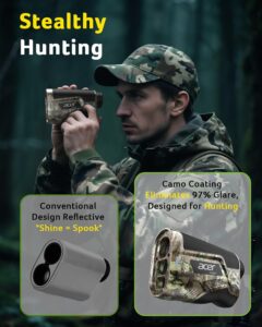 Acer Hunting Range Finder with Slope - 800/1200 Yards Range Finder for Hunting, 6X Magnification.
