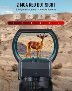 PINTY Reflex Sight Red Dot Sight with Red/Green Dot & Multiple Reticles