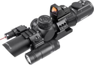 Rifle Scope 1-5X30 LPVO Scope + Flashlight + Red Laser + Red Dot (ST1-5X30L)
