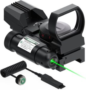 Feyachi Reflex Sight - 4 Reticle Red & Green Dot Sight Optics with Integrated Red/Green Laser Sight Less Than 5mW Output