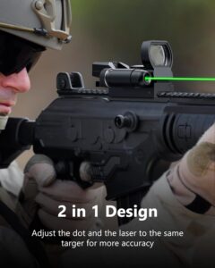 CVLIFE 1X22X33 Reflex Sight Red Dot Sight Red Green 4 Reticle Optics with Green Laser and Pressure Pad Switch for 20mm Rai