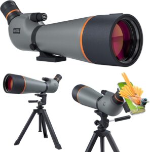 25-75x80 Spotting Scope for Target Shooting with Upgraded Tripod Carrying Bag and Phone Adapter Spotter Scope for Bird Watching