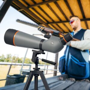 25-75x80 Spotting Scope for Target Shooting with Upgraded Tripod Carrying Bag and Phone Adapter Spotter Scope for Bird Watching