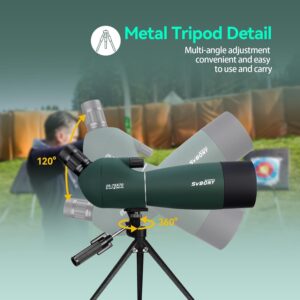 SVBONY SV28 Spotting Scopes with Tripod, Angled 25-75x70mm Spotter Scope with Phone Adapter
