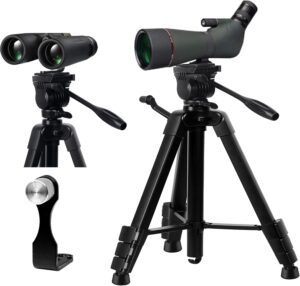 Spotting Scope Tripod, Shooting Tripod and Compact Shooting Stand Rest Hunting V Yoke, with Binoculars Adapter