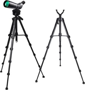 DAPENG Spotting Scope Tripod,Shooting Hunting Rest V Yoke Stand with Travel Bag and Phone Holder.