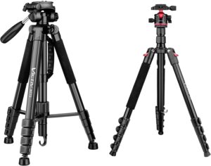 Tripod for Camera, 72" Tall Camera Tripod with Remote, Professional Heavy Duty Tripod for Spotting Scope