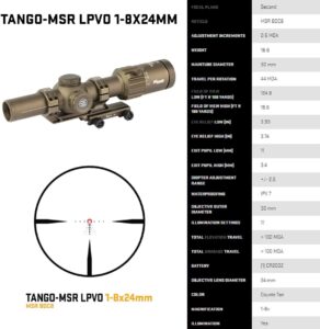 SIG SAUER Tango-MSR LPVO 1-8x24mm 30mm Maintube SFP Riflescope