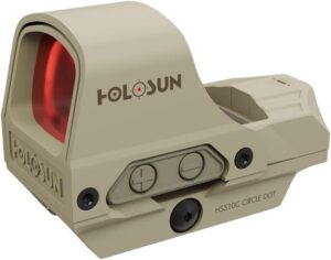 HOLOSUN HS510C-FDE-R Red Multi Reticle, Open Reflex Sight, Solar, Shake Awake