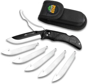 OUTDOOR EDGE RazorPro G Double Blade Hunting Knife – Replaceable Razor Sharp Skinning Blade & Gutting Knife for Fast Field Dressing