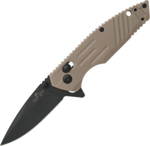 Bear & Son Rancor IX Slide Lock Flipper Knife 4-3/8" Blade - Desert Sand