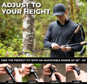 CASCADE Trekking Poles Ultra Light 100% Carbon Fiber Trekking, Walking, and Hiking Poles