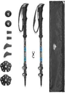 Cascade Mountain Tech Trekking Poles - Carbon Fiber Walking or Hiking Sticks with Quick Adjustable Locks