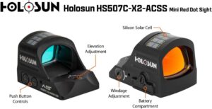 Holosun HS507C-X2 / HE507C-X2 Pistol Red/Green Dot Sight - ACSS Vulcan Reticle