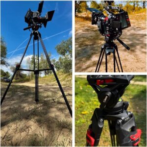 COMAN 74" Camera Tripod, Heavy Duty Video Tripod for Camera with Fluid Head and Aluminium Alloy