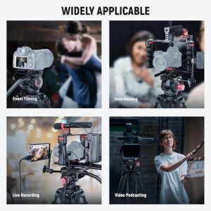 NEEWER 79"/2m Video Camera Tripod with Fluid Head, One Step Quick Release Aluminum Heavy Duty Tripod Stand