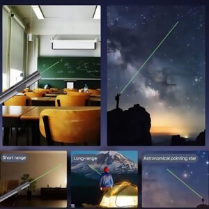 Green Laser Pointer 1000ft Long Range, High Visibility Bright Beam, Metal Body Pen, for Teachers, Construction, Realtors