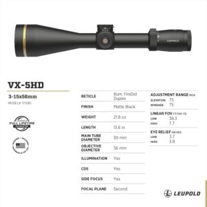 Leupold VX-5HD 3-15x56mm Riflescope