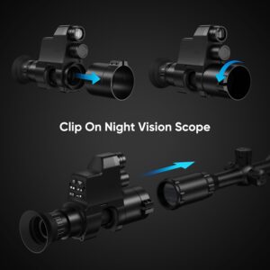 GOYOJO Night Vision Scope for Rifle Optics, 1920x1080 OLED HD Support Photos & Videos Clip on Night Vision Monocular, Day & Night Observation Range up to 300M