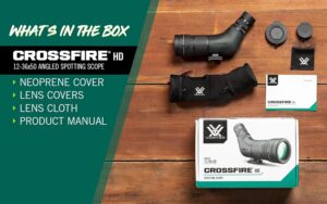 Vortex Optics Crossfire HD Spotting Scopes - HD Optical System, Wide Field of View, Helical Focus 12-36x50 Angled