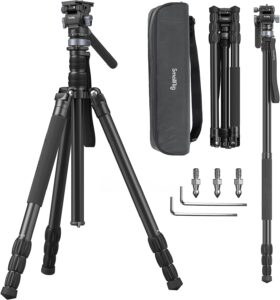 SmallRig CT190 Professional Video Tripod, 72" Camera Tripod with Leveling Base