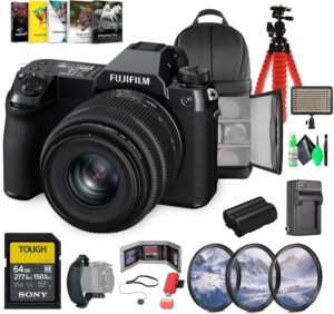 FUJIFILM GFX 50S II Medium Format Mirrorless Camera with 35-70mm Lens Kit Bundle with 64GB UHS
