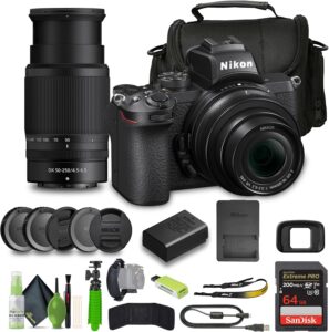 Nikon Z50 Compact Lightweight Mirrorless Camera with 16-50mm and 50-250mm Lenses