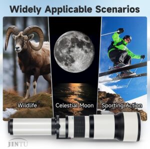 EF 650-1300mm F8 Telephoto Lens JINTU- Zoom Manual Cameras Lens for Canon EOS Rebel T Series