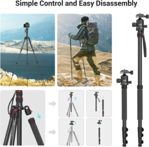 Bundle：SmallRig T-10 Camera Tripod, 68" Foldable Aluminum Tripod