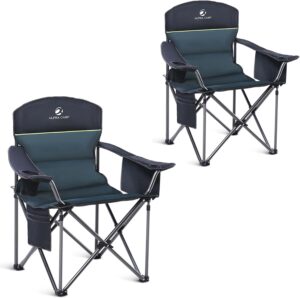 ALPHA CAMP Oversized Camping Chair Heavy Duty Lawn Chair with Cooler