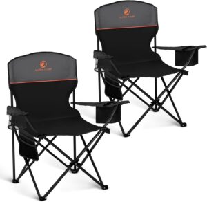 ALPHA CAMP Camping Chair 2 Pack Portable Chair with 3