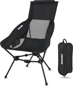 MARCHWAY Lightweight Folding High Back Camping Chair with Head Support