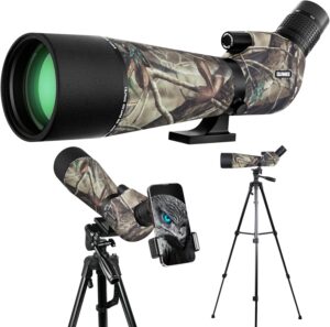 GUANIEE 25-75x80 Spotting Scope for Target Shooting with Upgraded Tripod Carrying Bag