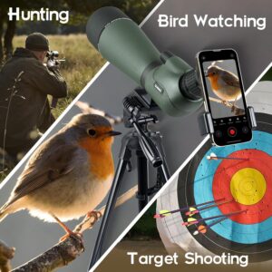 GUANIEE 25-75x80 Spotting Scope for Target Shooting with Upgraded Tripod Carrying Bag