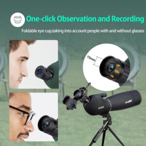 SVBONY SV28 Spotting Scopes with Tripod, Angled 25-75x70mm Spotter Scope with Phone Adapter.