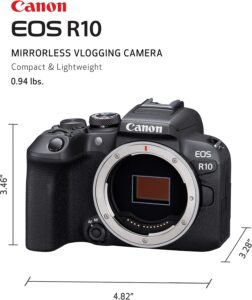 Canon EOS R10 (Body Only), Mirrorless Vlogging Camera, 24.2 MP, 4K Video, DIGIC X Image Processor
