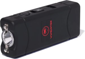 VIPERTEK VTS-881 Micro Stun Gun for Self Defense Rechargeable with LED Flashlight.